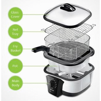  8-IN-1 MULTI COOKER - ROASTS, SLOW COOKS, STEAMS, FRIES, GRILLS, BOILS, CASSEROLES & MORE - I44