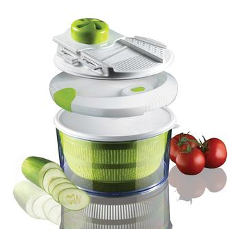 HANDY FOOD PROCESSOR- CHOPPER, GRATER, SLICER, WASHER WITH 3 INTERCHANGEABLE STAINLESS STEEL BLADES - K290