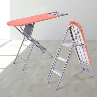  ALUMINUM FOLDING IRONING BOARD WITH STEP LADDER COMBO - K535