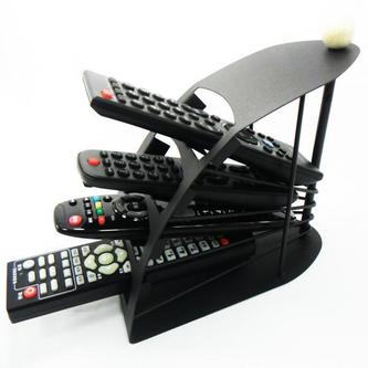 NEW BLACK SOLID METAL REMOTE CONTROL ORGANISER HOLDER TIDY STORAGE SKY DVD TV AV - K18
